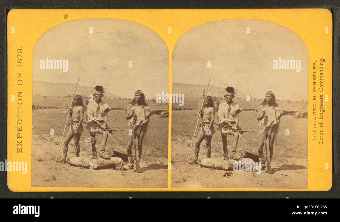 Apachen, wie sie bereit für den Krieg-Pfad von O'Sullivan, Timothy H., 1840-1882 Stockfoto