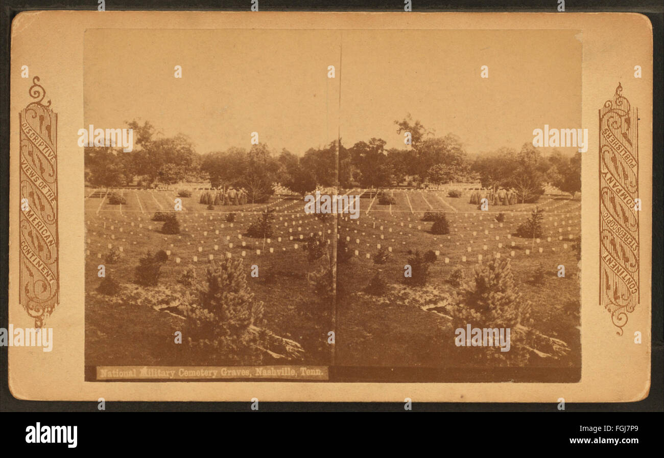 Nationalen Militärfriedhof, Gräber, Nashville, Tenn, Kontinent stereoskopische Firma Stockfoto