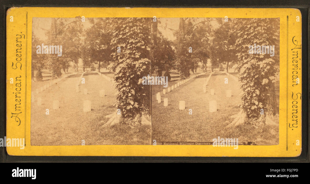 Nationalen Militärfriedhof, Gräber, Nashville, Tenn, aus Robert N. Dennis Sammlung von stereoskopischen Ansichten Stockfoto