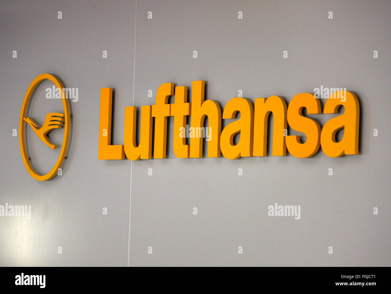 Markenname: "Lufthansa", Berlin. Stockfoto