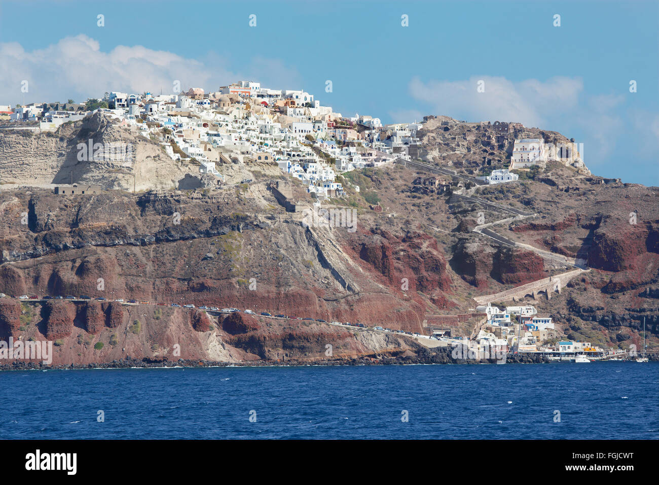 Santorin - Oia (Ia) auf den Klippen von Calera. Stockfoto