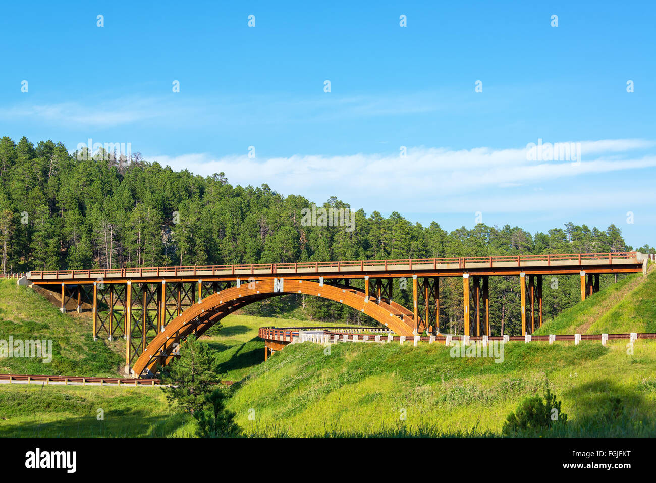 Autobahn-Überführung in den Black Hills in South Dakota Stockfoto