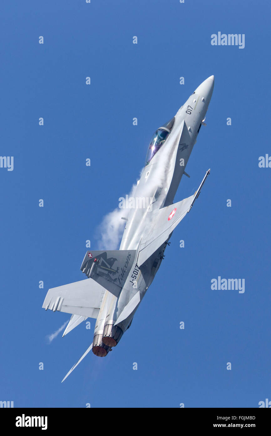 McDonnell Douglas F/A - 18C Hornet J-5017 der Schweizer Luftwaffe Stockfoto