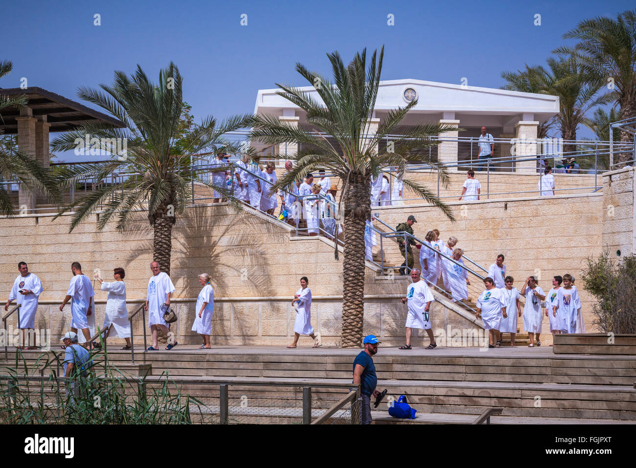 Die Taufstelle Jesu auf der israelischen Seite des Bethanien jenseits des Jordan, Haschemitischen Königreich Jordanien, Naher Osten. Stockfoto