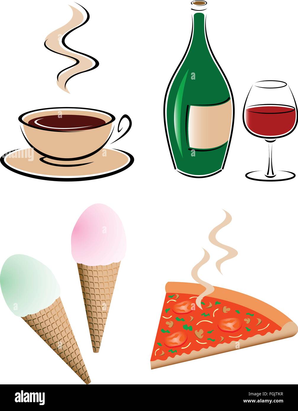 Vektor-Illustrationen für Diner Anzeige. Stock Vektor