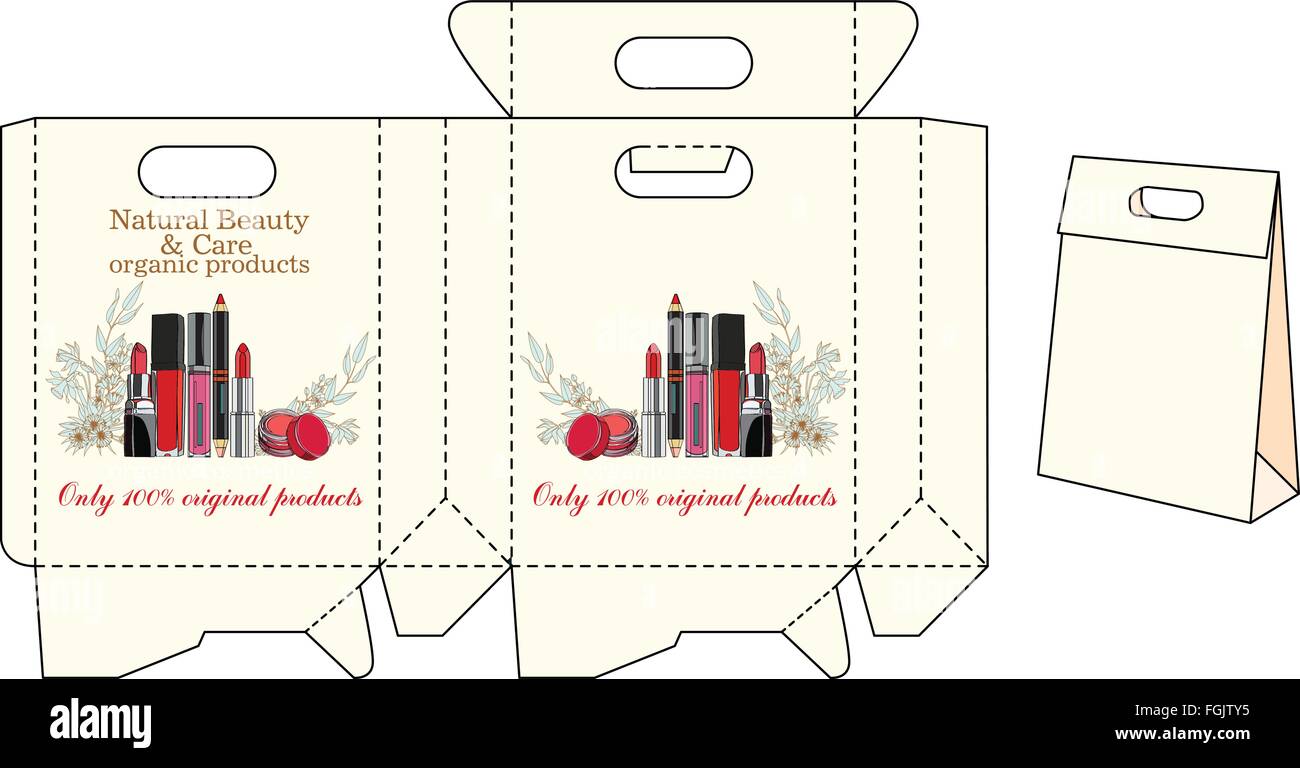 Vorlage-Taschen für Kosmetik Stock Vektor