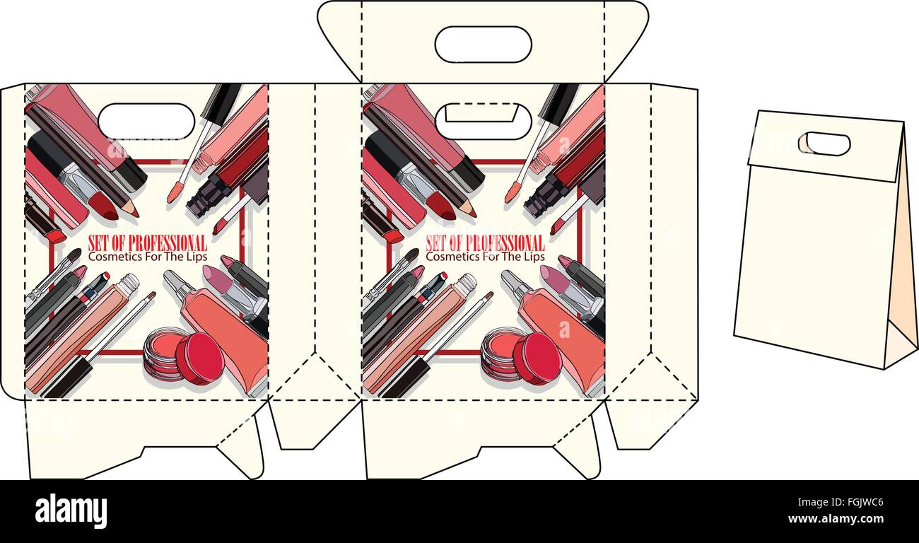 Vorlage-Taschen für Kosmetik Stock Vektor