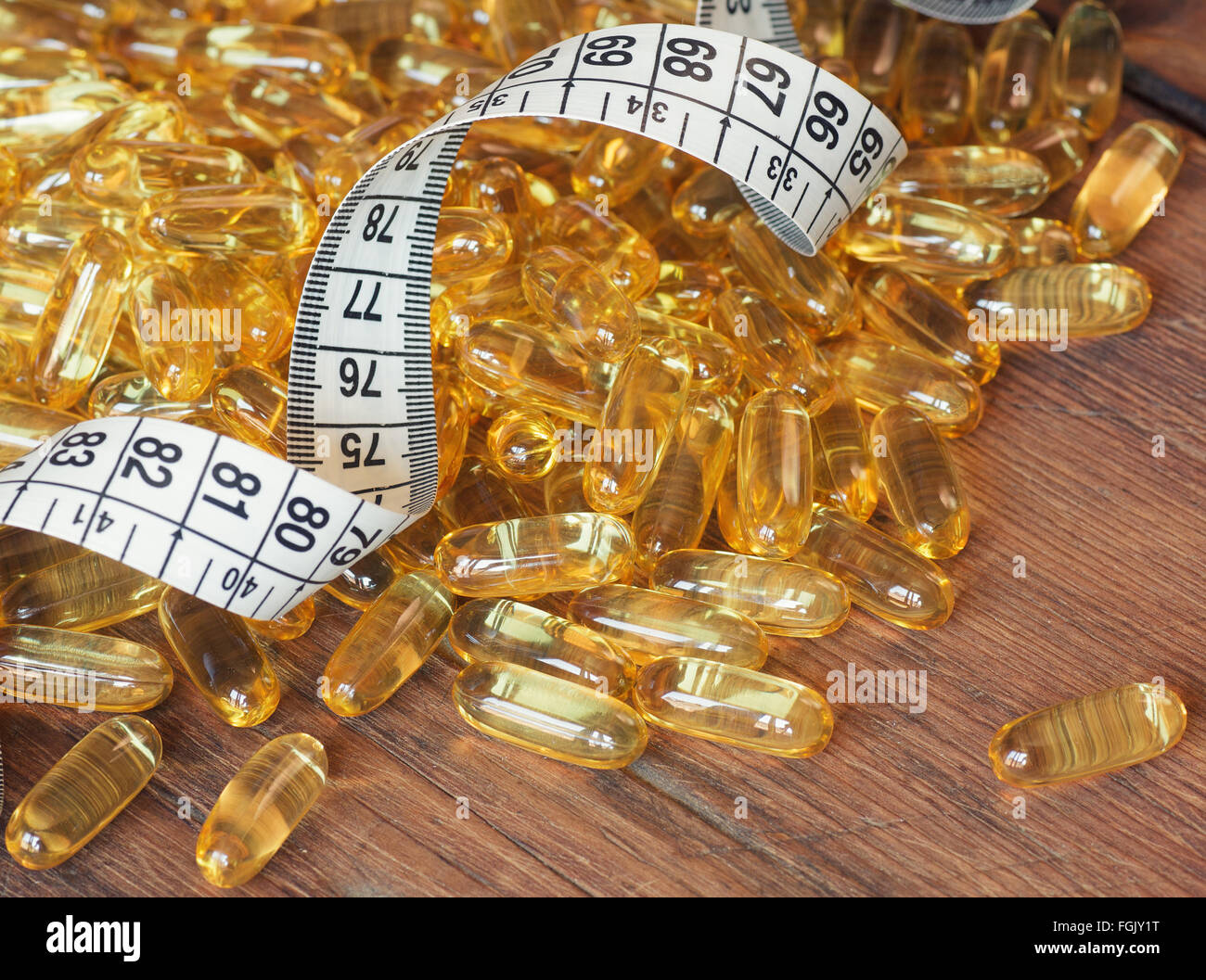 Lebertran Omega-3-Gel-Kapseln Stockfoto