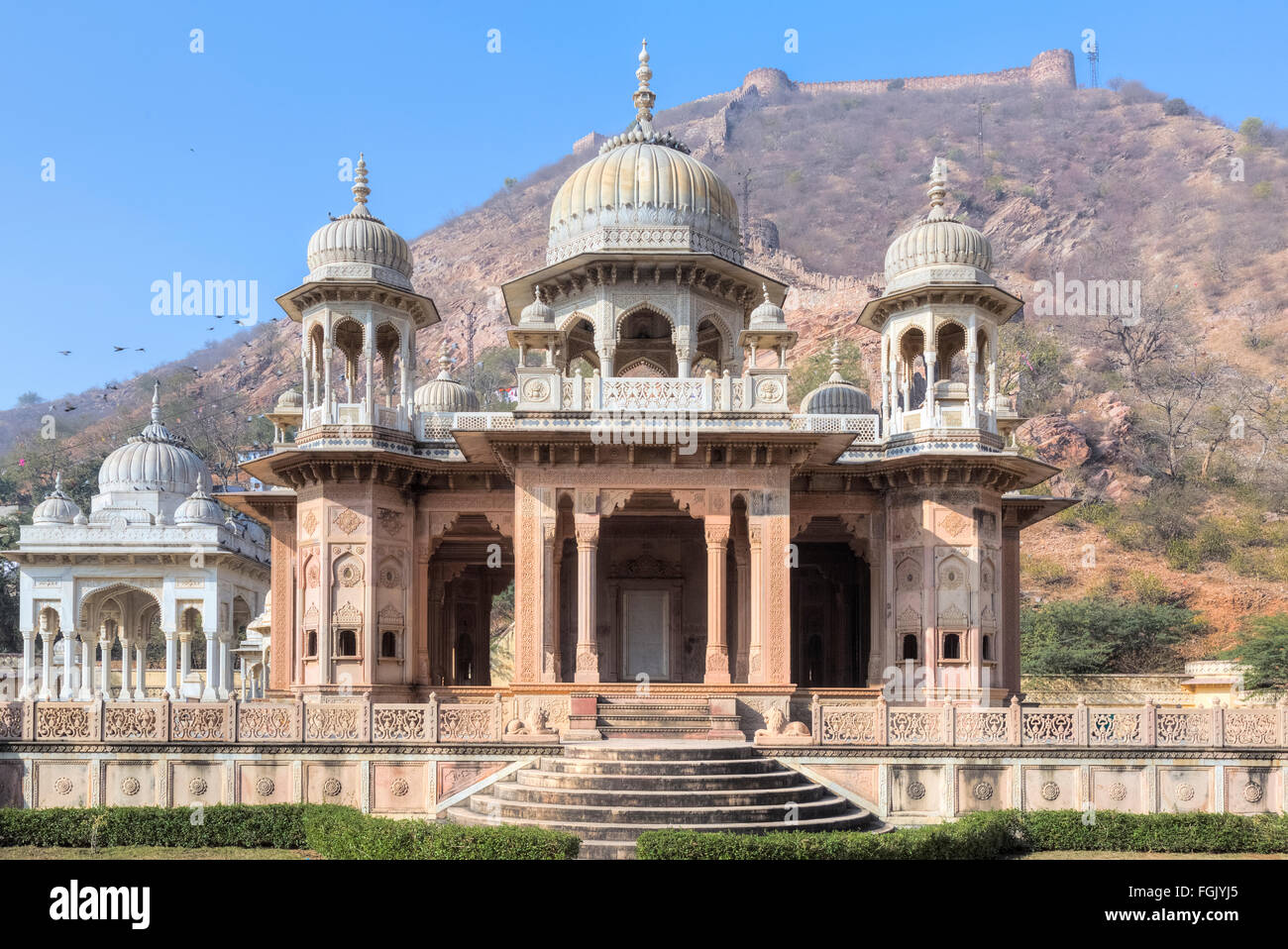 Gatore Ki Chhatriyan, Jaipur, Rajasthan, Indien Stockfoto