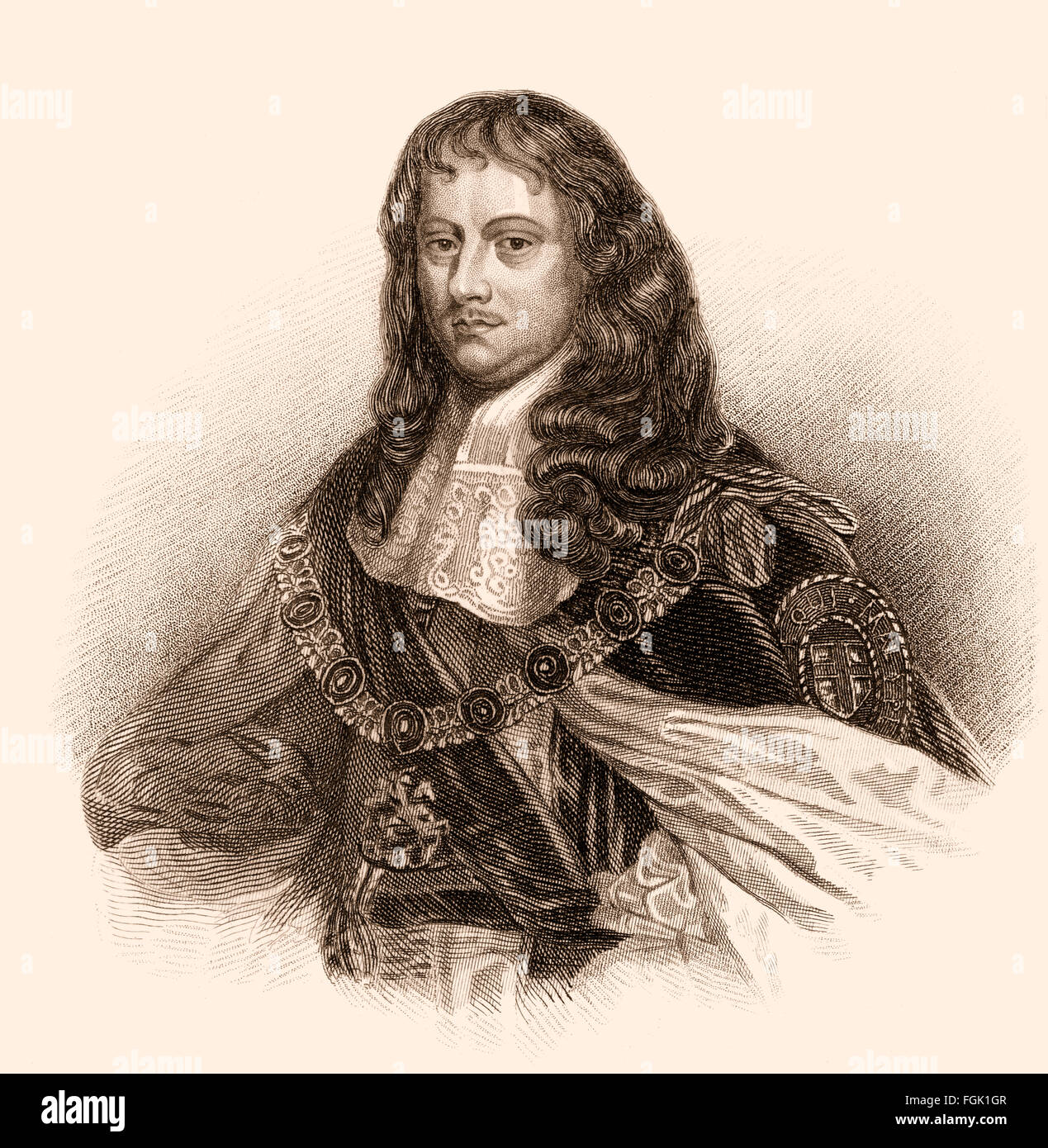 Edward Montagu, 1. Earl of Sandwich, 1625-1672, eine englische Infanterie-Offizier, Marineoffizier und Politiker Stockfoto