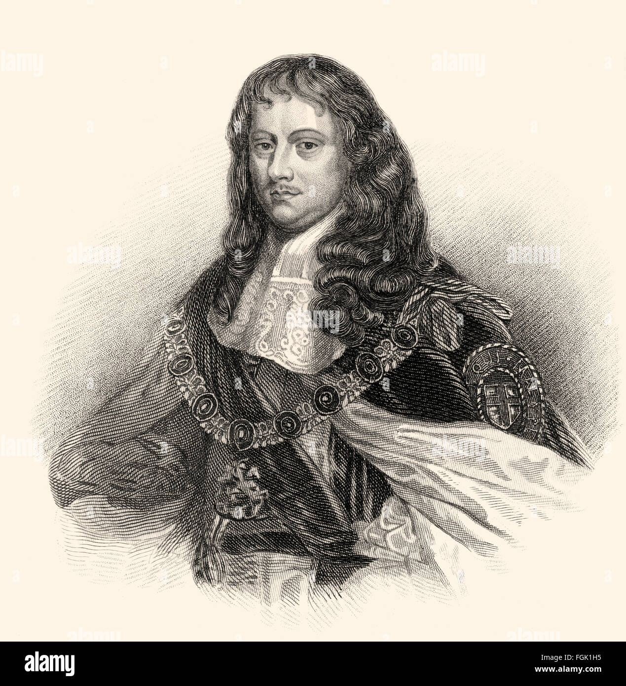 Edward Montagu, 1. Earl of Sandwich, 1625-1672, eine englische Infanterie-Offizier, Marineoffizier und Politiker Stockfoto