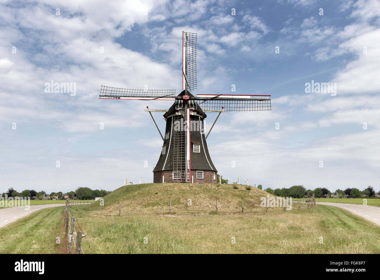 Holländische Windmühle Stockfoto