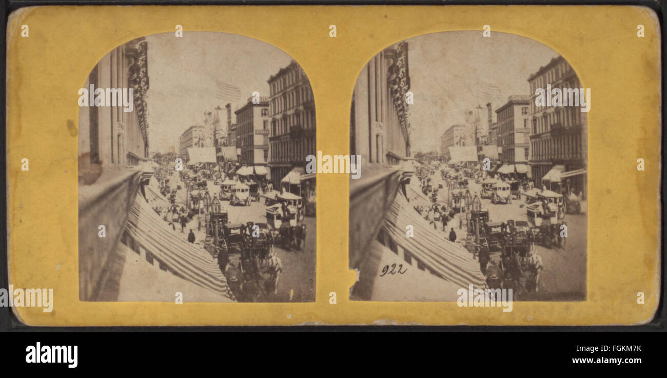 Broadway von Broome Street. N. Y aus Robert N. Dennis Sammlung von stereoskopischen Ansichten Stockfoto