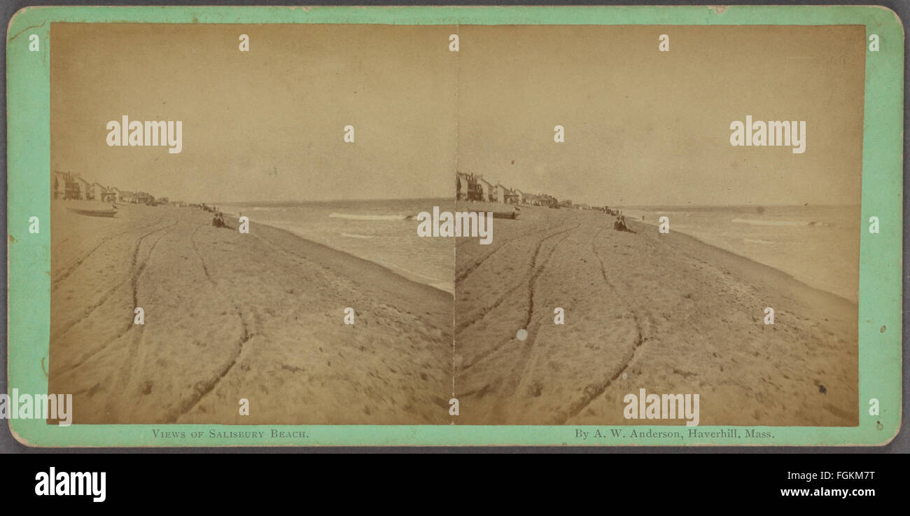Ansicht von Salisbury Beach, Beach Cottages auf der linken Seite von Anderson, A. W., FL. 1870-1902 Stockfoto