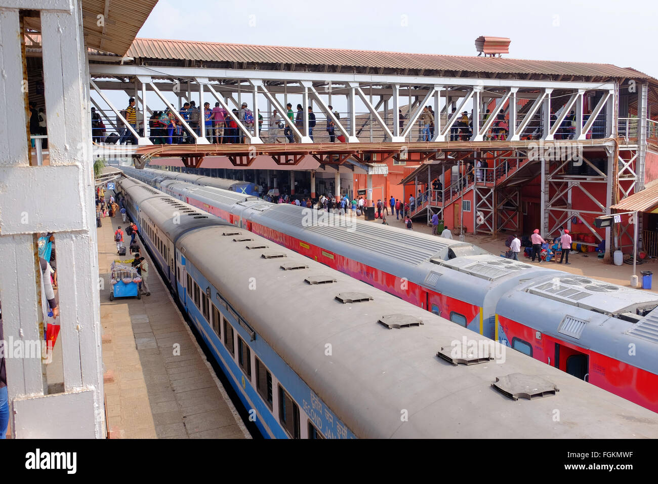 Margao Bahnhof in Goa, Indien Stockfoto