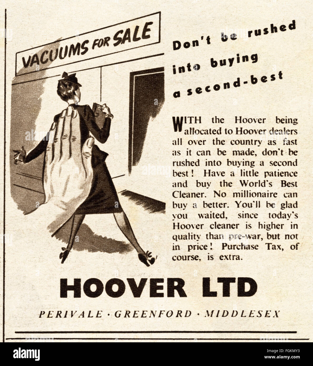 Hoover vacuum 1940s -Fotos und -Bildmaterial in hoher Auflösung – Alamy