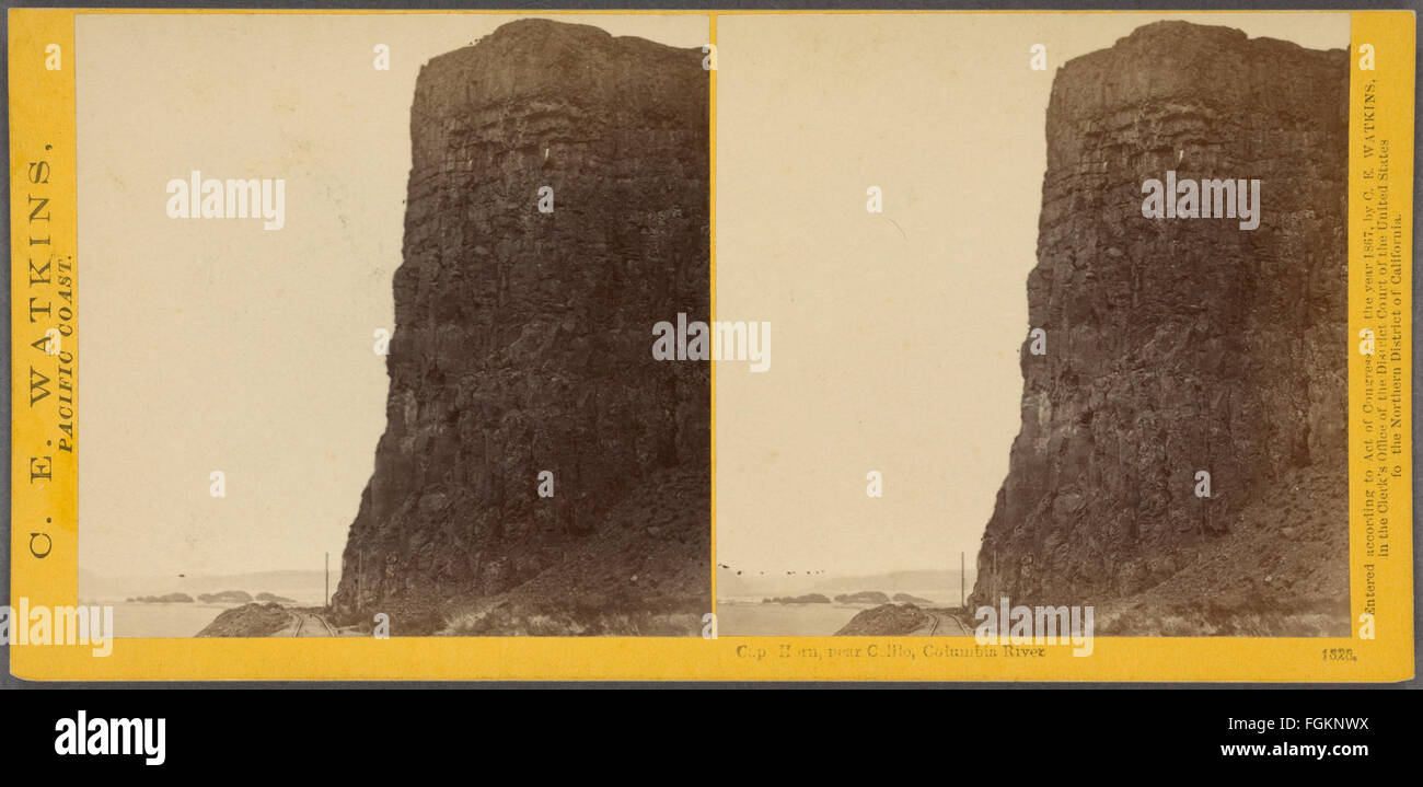 Kap-Horn, in der Nähe von Celilo, Columbia River, von Watkins, Carleton E., 1829-1916 4 Stockfoto