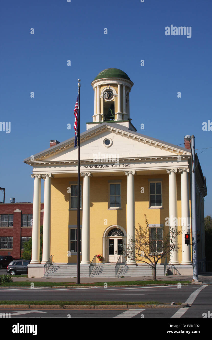 Canandaigua, New York, Canandaigua Lake, Canandaigua Rathaus, seinen Chef Gemeindehaus. Stockfoto