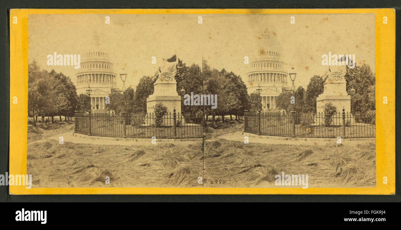 Bronzestatue von Washington, in den Kreis, Capitol, Komplex von E. & h.t. Anthony (Firm) 2 Stockfoto