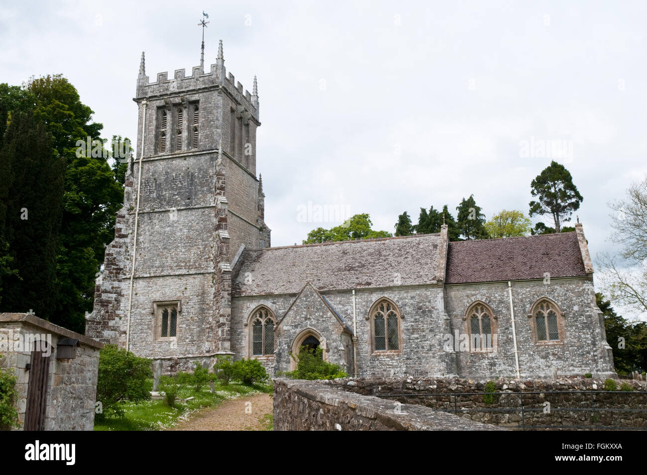 St Andrew Church, auf dem Gelände des Anwesens Lulworth, Dorset, England Stockfoto