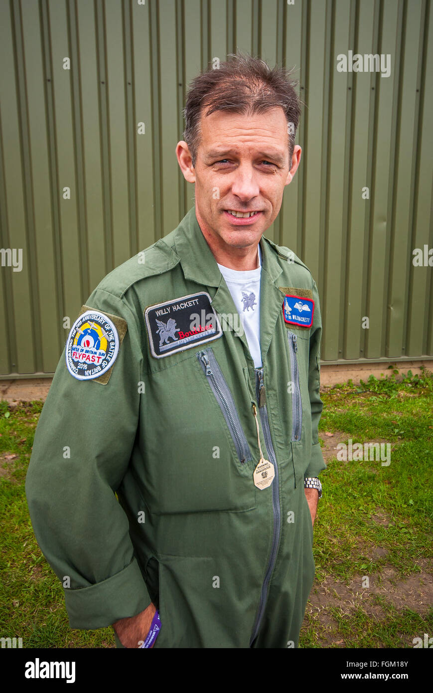 Willy Hackett MBE ist ein erfahrener Air Display Pilot, die zuvor mit der Royal Air Force und Royal Navy flog Stockfoto