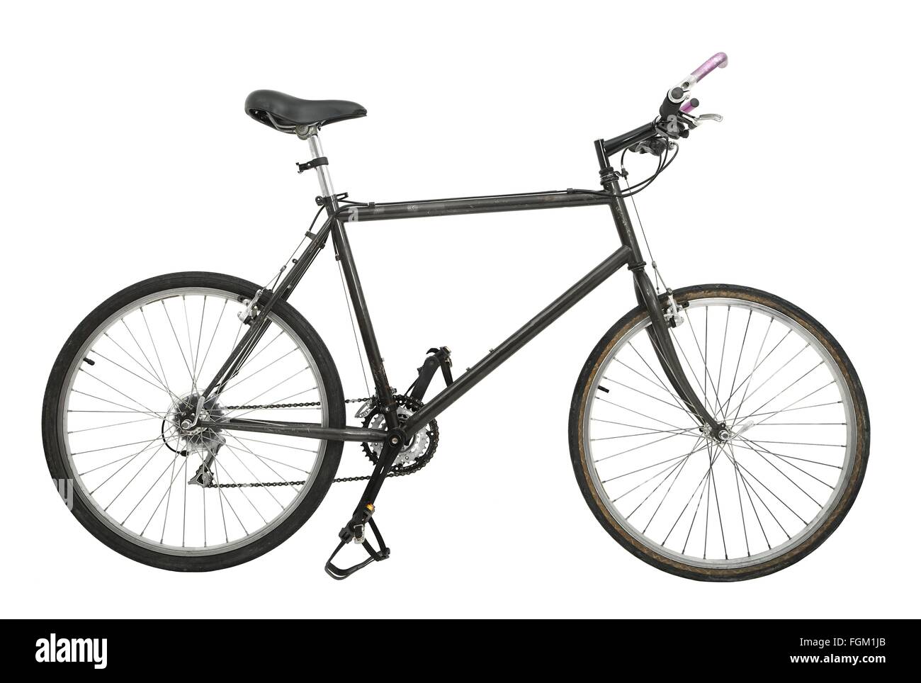 Fahrrad auf weiß Stockfoto