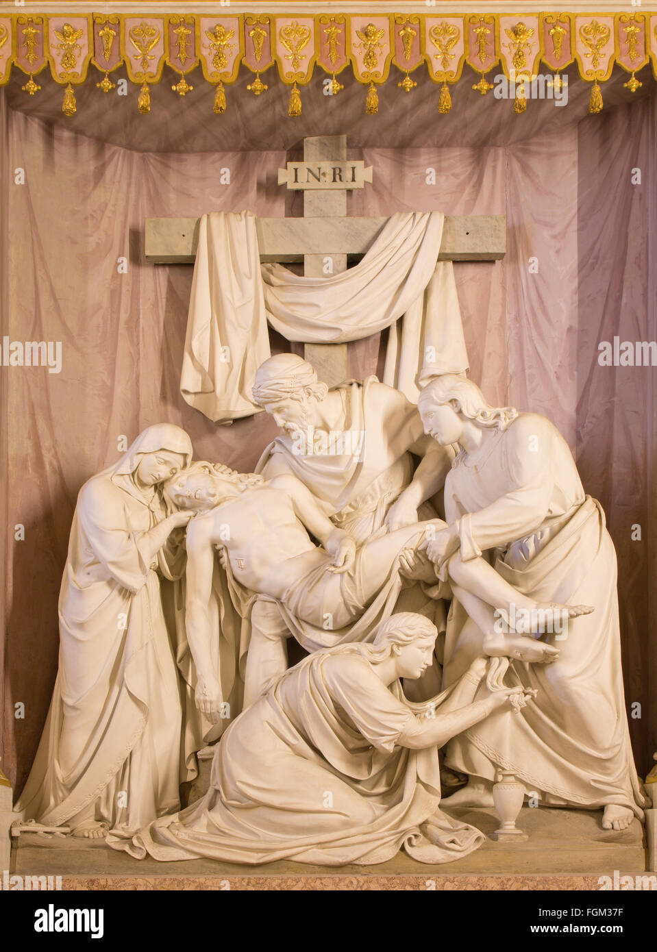 Rom, Italien - 25. März 2015: Die Ablagerung von dem Kreuz Skulptur von Wilhelm Theodor Achtermann (1799-1884). Stockfoto