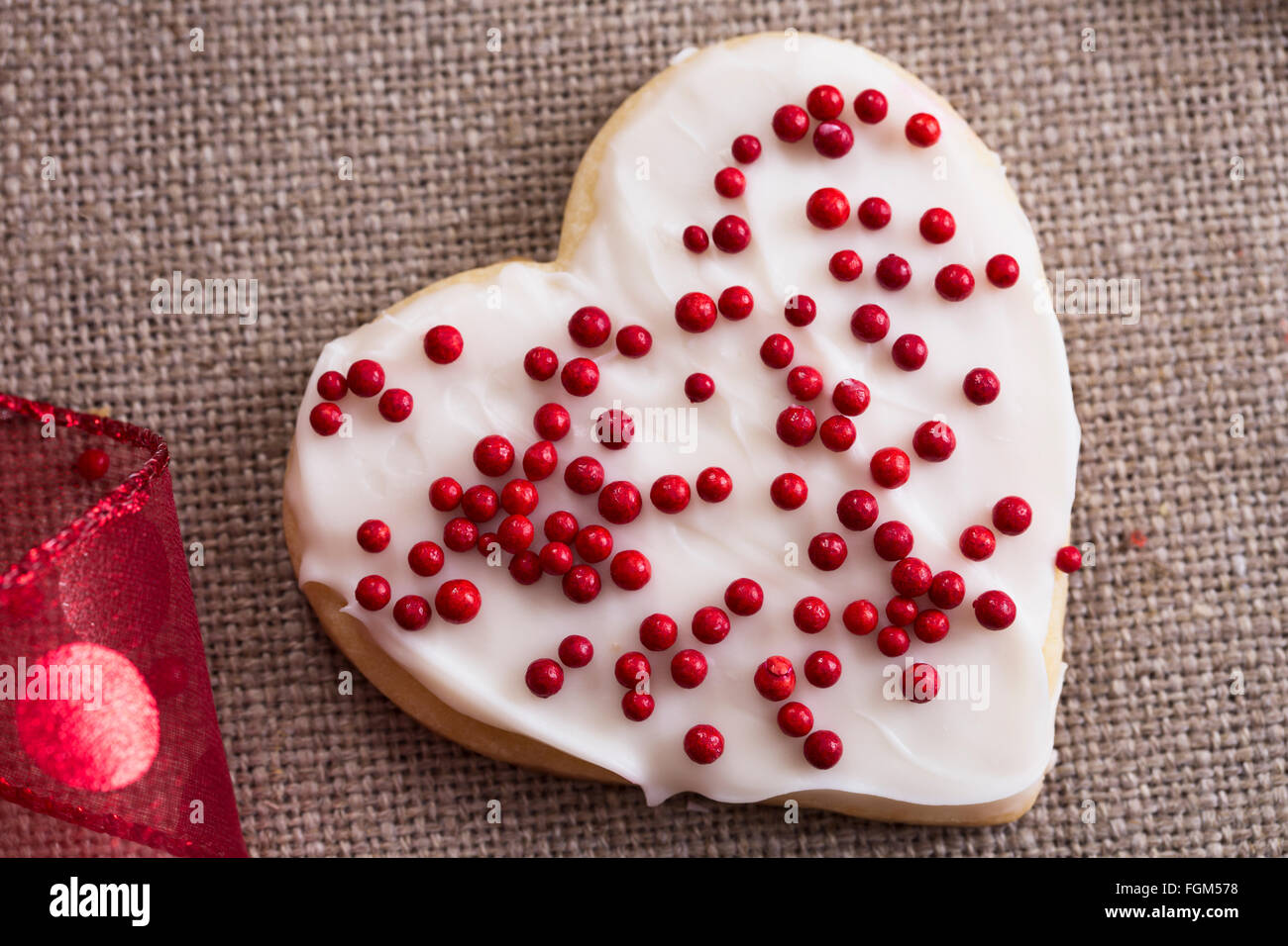 Matt in Herzform Cookies für Ihren Schatz zum Valentinstag Stockfoto