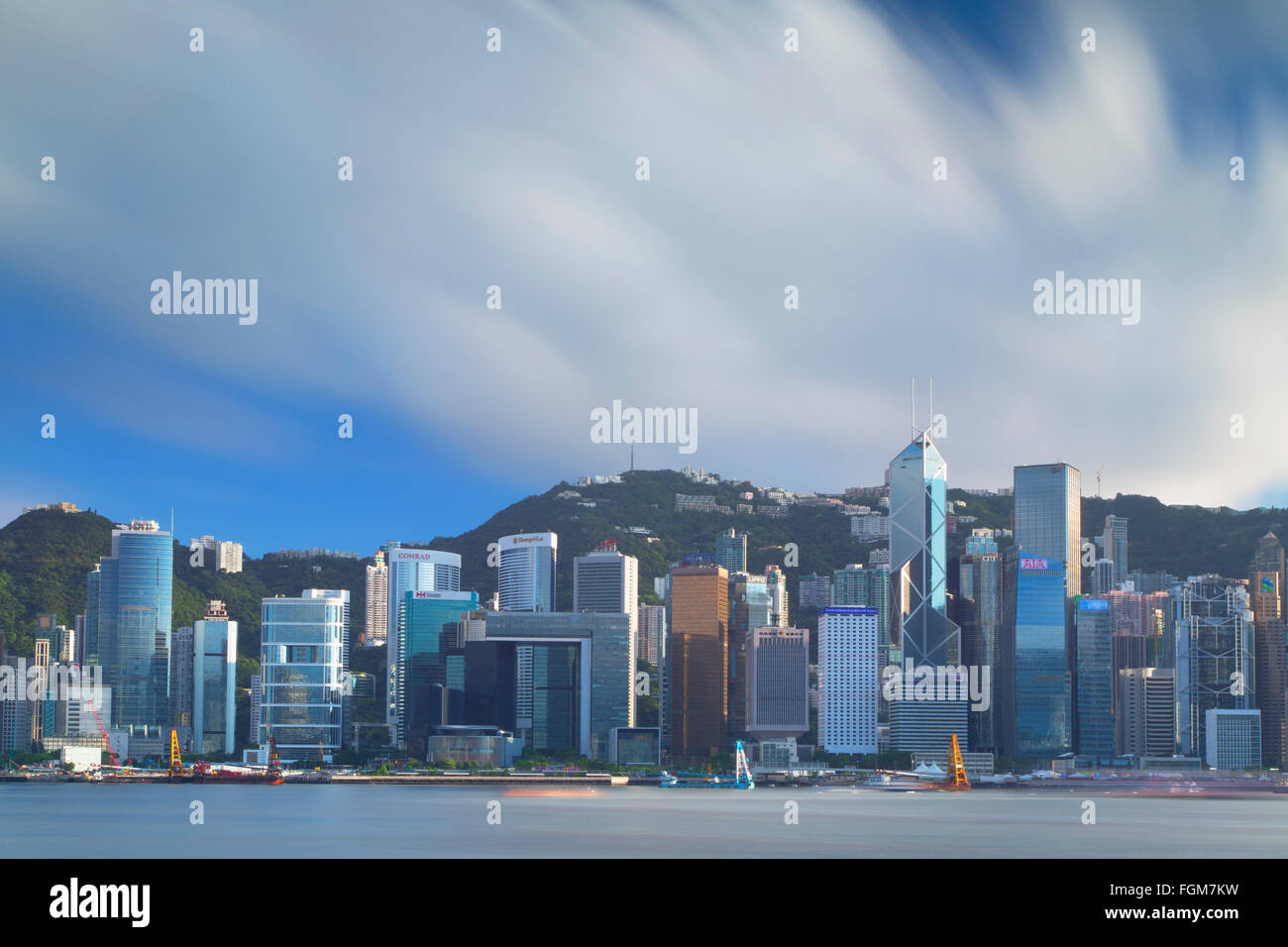 Blick auf die Skyline von Hong Kong Island, Hongkong, China Stockfoto