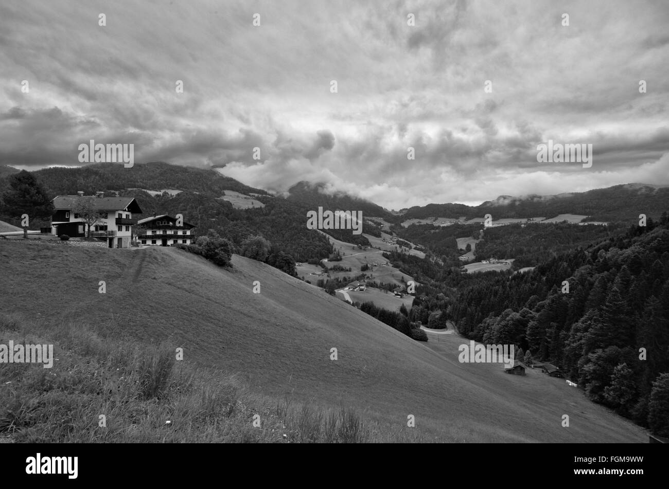 Schwerem Wetter über Brandenberg, Tyrol Stockfoto