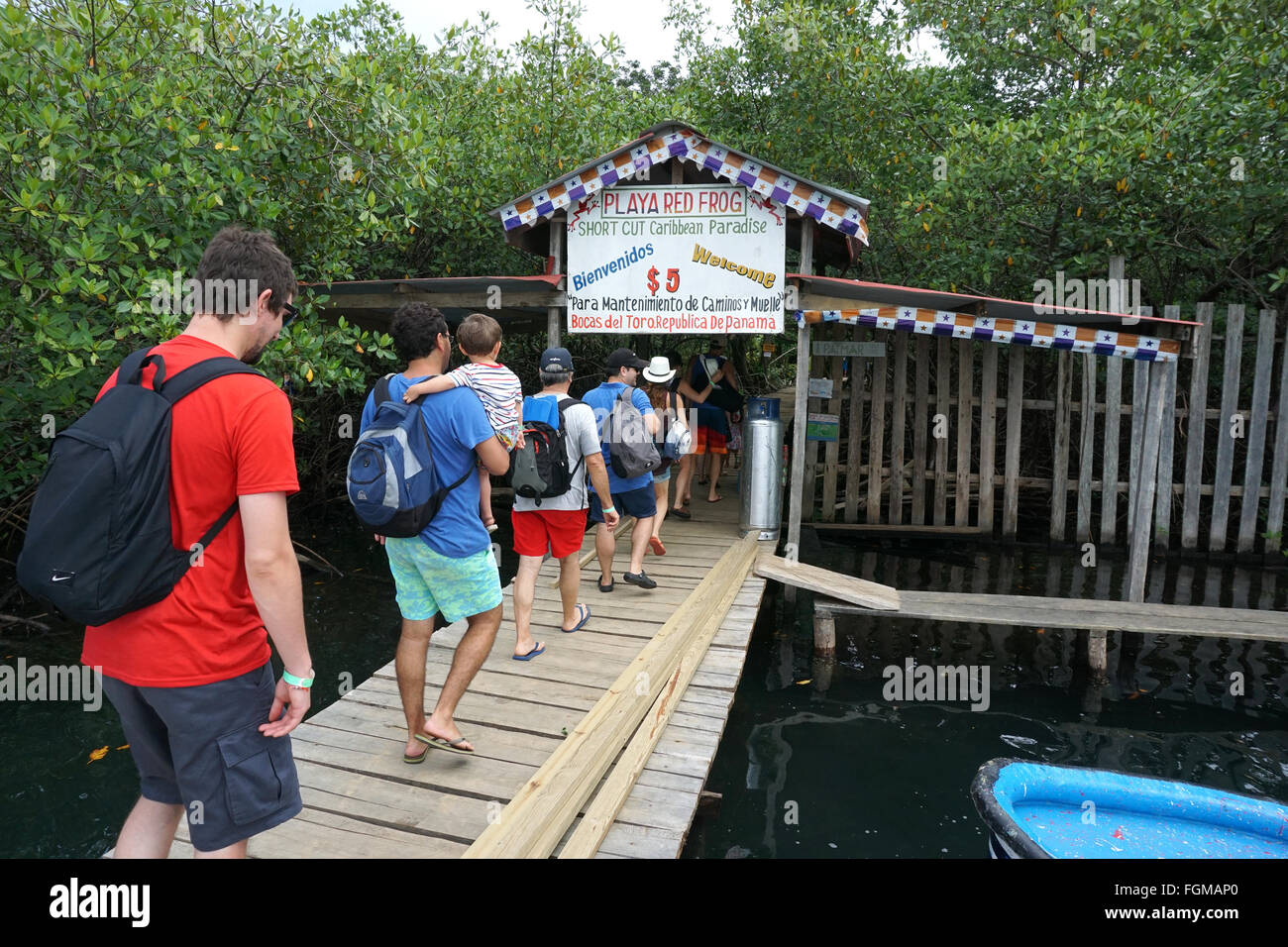 Eingang zum Red Frog Beach in Isla Bastimentos Bocas del Toro, Panama Stockfoto