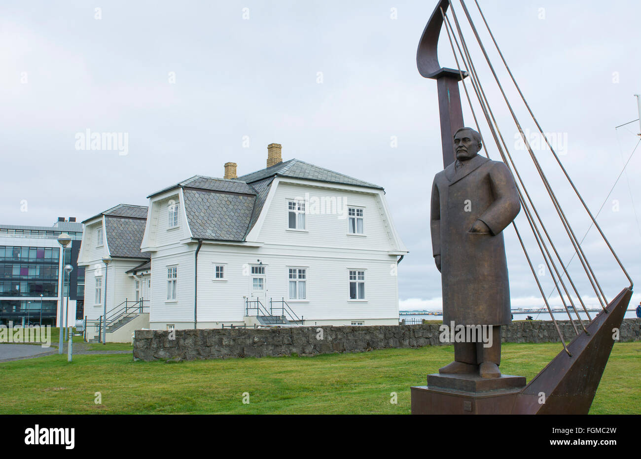 Reykjavik Island Innenstadt Reagan Gorbatschow Haus für Friedens-Gipfel am 11. Oktober 1986 diese Hofdi House Stockfoto