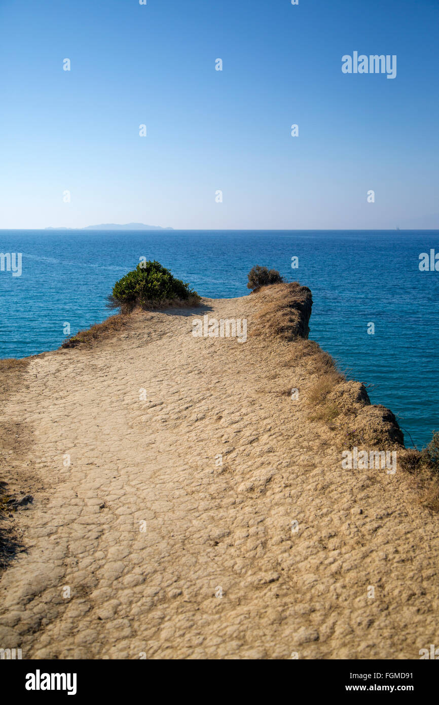 Detail der Küste in Korfu, Griechenland Stockfoto