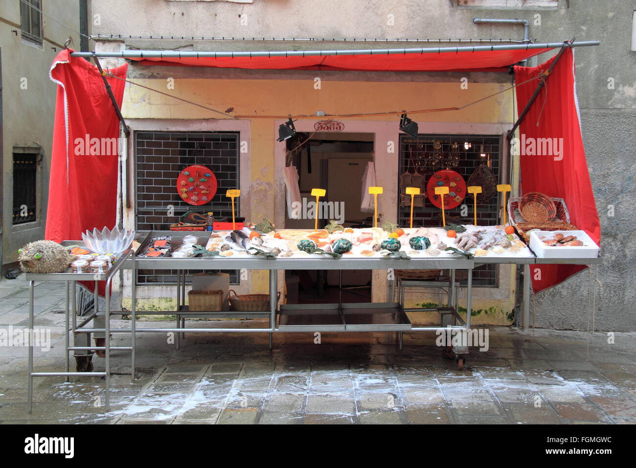 Fisch-stall, Campiello Stella, Castello, Venedig, Veneto, Italien, Adria, Europa Stockfoto