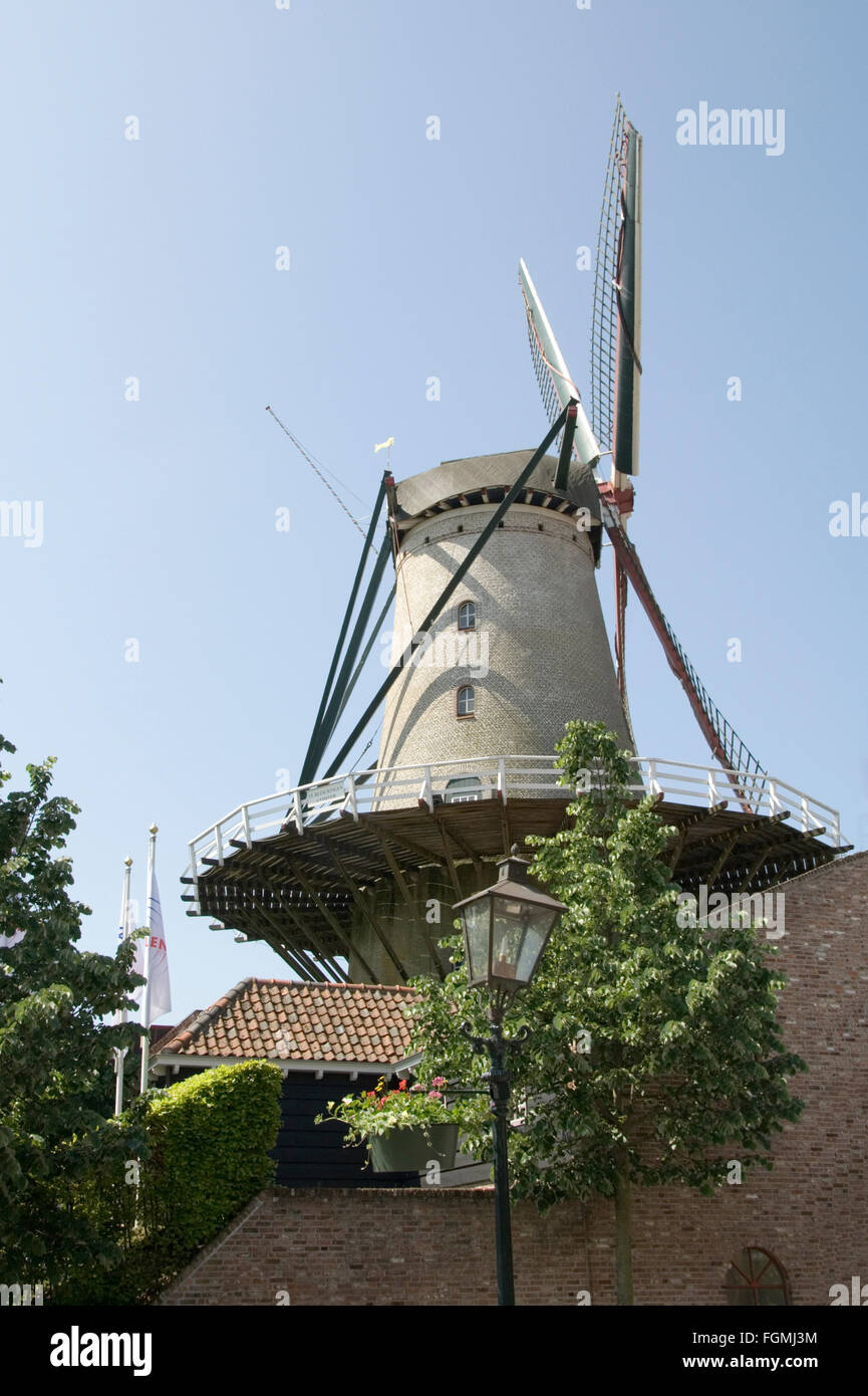 HOLLAND; SLUIS; DIE WINDMÜHLE DE BRAK Stockfoto