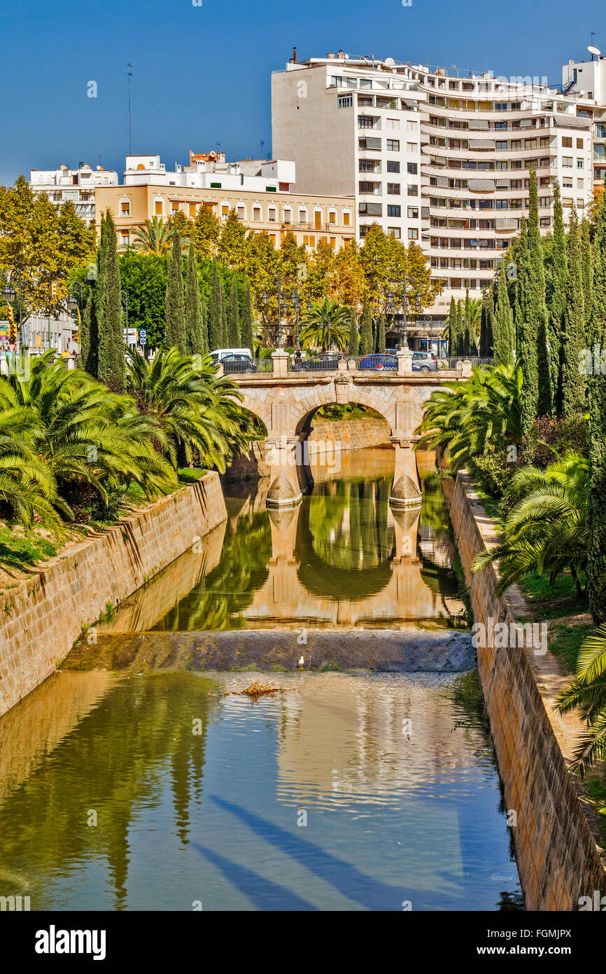 Torrent de sa Riera (Fluss) Palma Mallorca Spanien Stockfoto