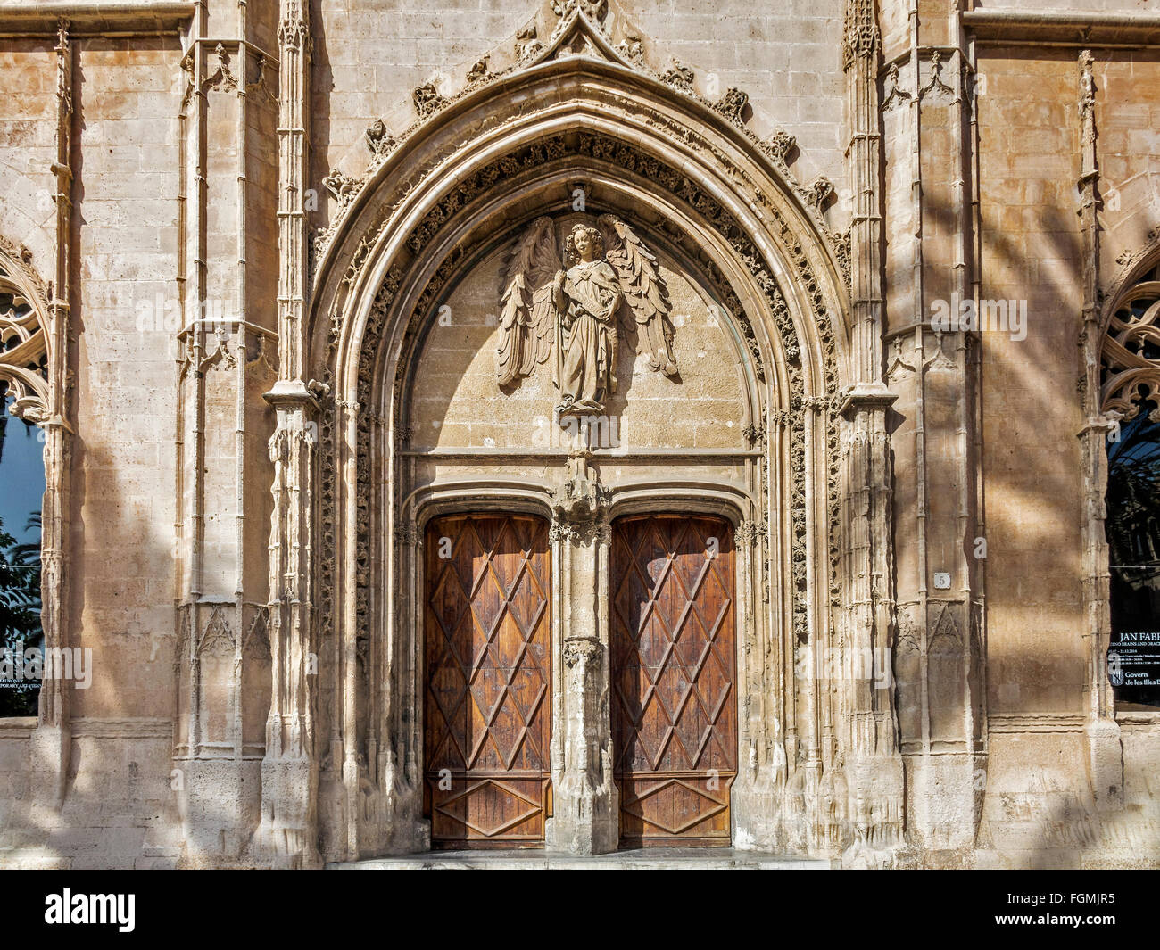 Engel an der Wand Kirche Palma Mallorca Spanien Stockfoto