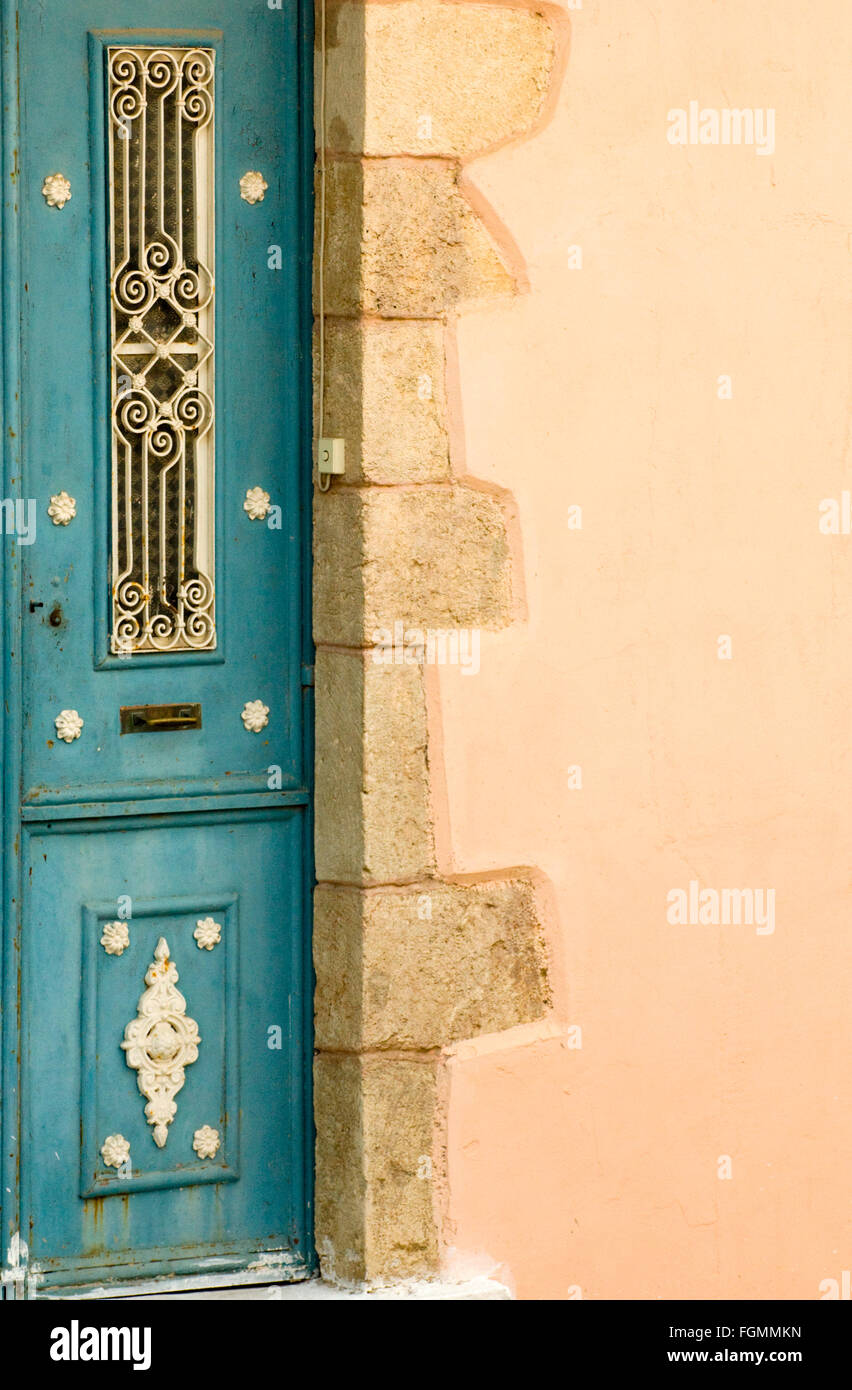 Griechenland, Kreta, Vamos, Fenster Eines Restaurierten alten Dorfhauses. Stockfoto