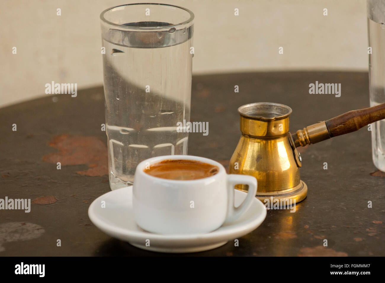 Griechenland, Kreta, Vamos, Türkischer Kaffee Oder Mokka. Stockfoto