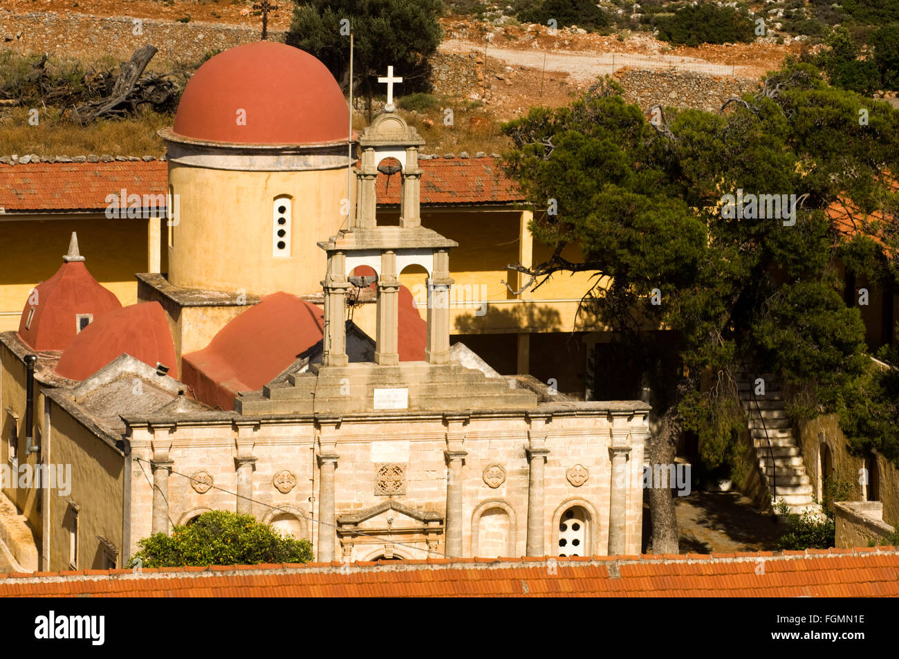 Griechenland, Kreta, Bei Chania, Akrotiri-Halbinsel, Kloster Moni Gouverneto Im Stil der Italienischen Renaissance. Stockfoto