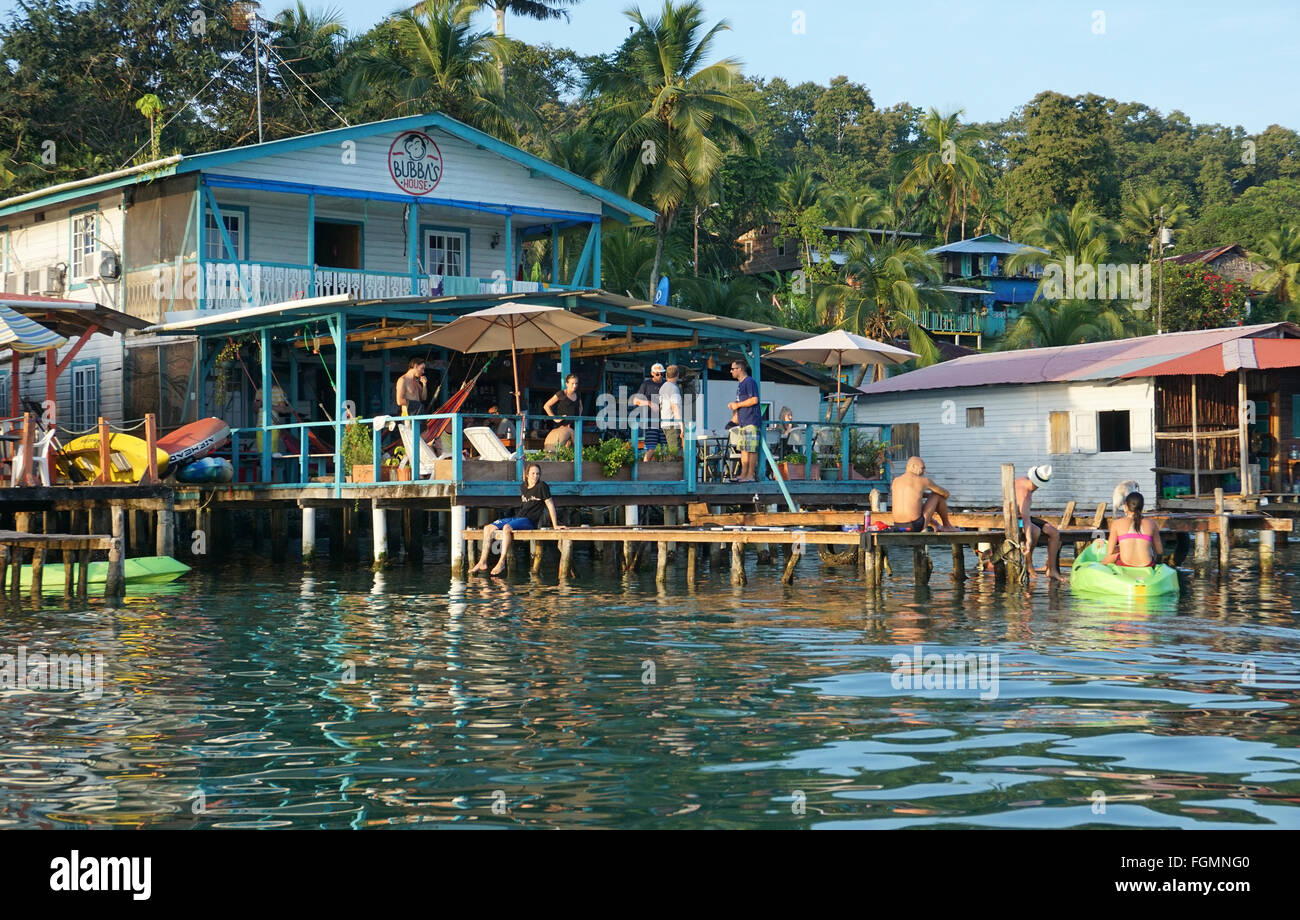 Bubba's House auf Isla Bastimentos Bocas del toro Panama.ein Inselarchipel in Panama in der Nähe der karibikküste. Stockfoto
