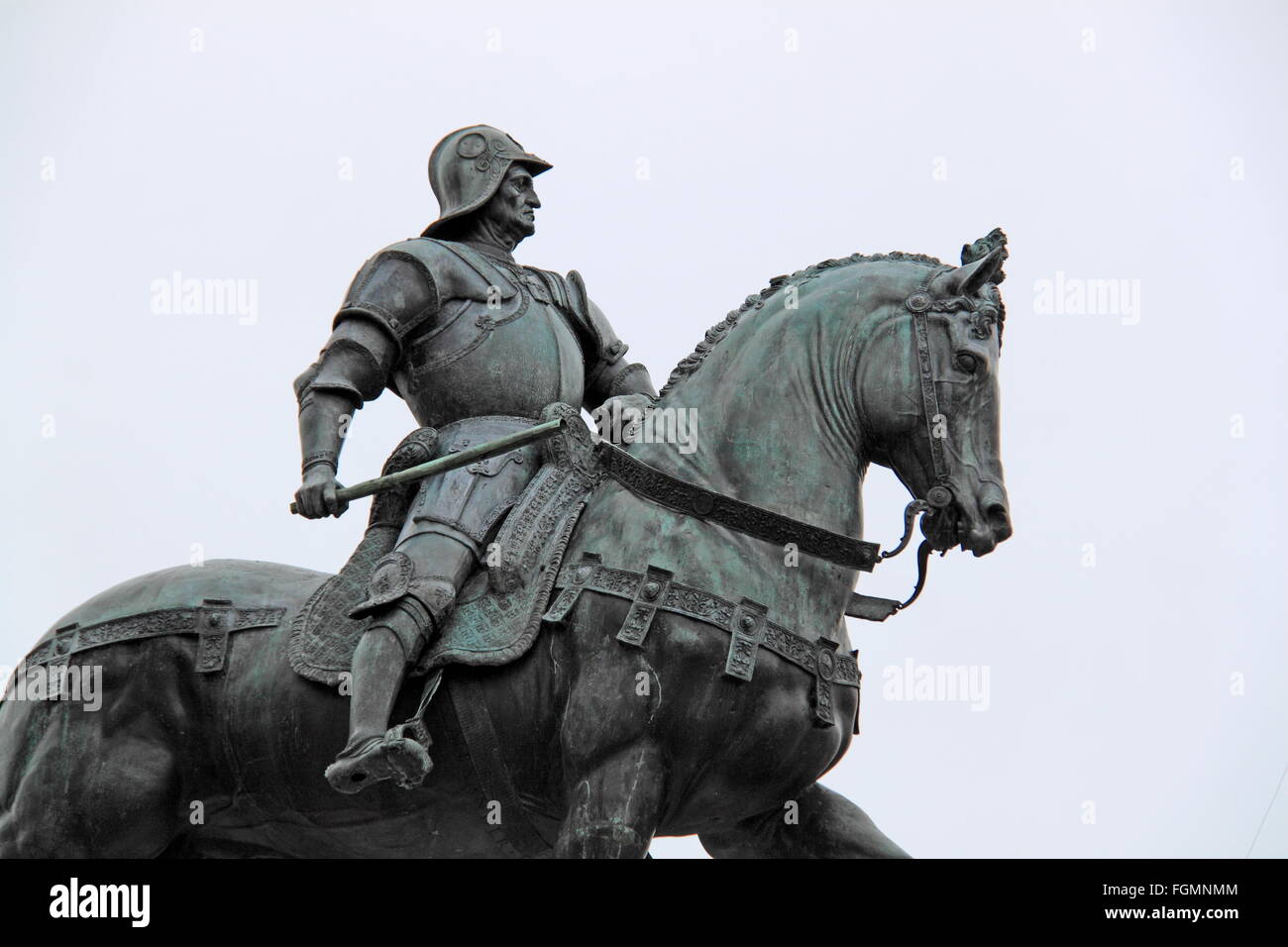 Reiterstatue von Bartolomeo Colleoni, Campo SS Giovanni e Paolo, Castello, Venedig, Veneto, Italien, Adria, Europa Stockfoto