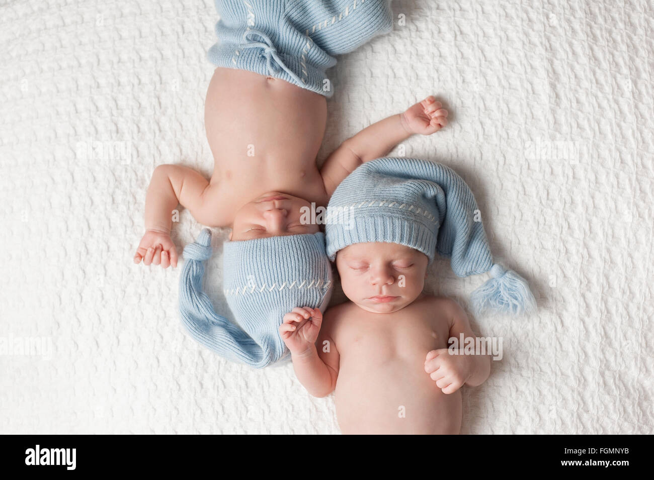 Schlafende Twin Baby Boys Stockfoto