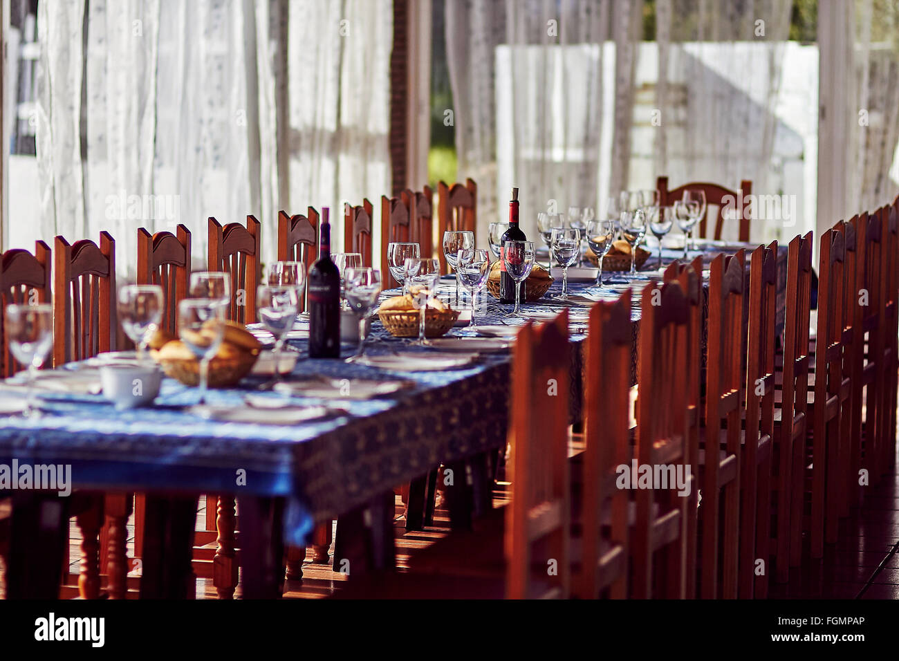 Tisch im Restaurant Stockfoto