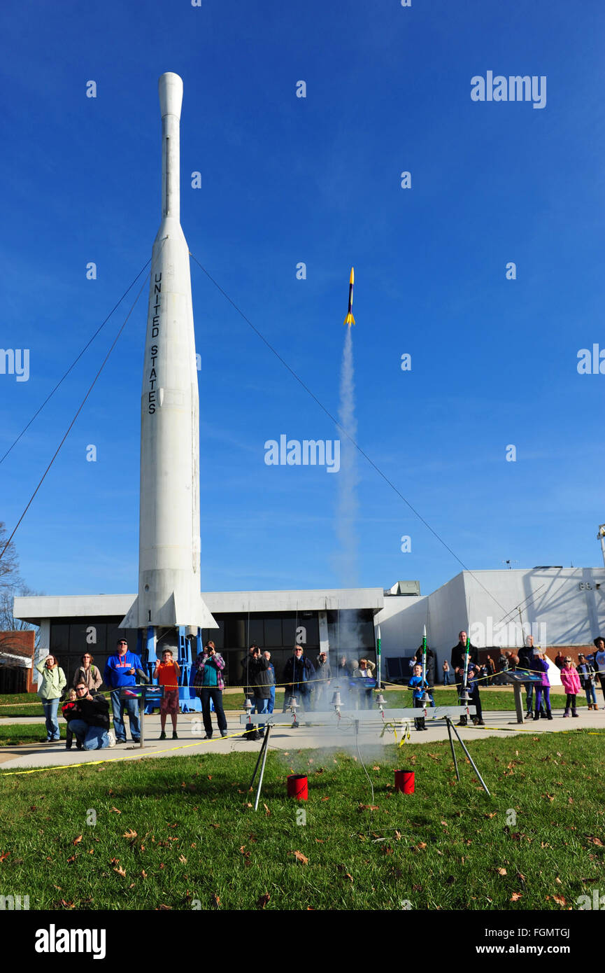 USA-Model Rocketry Club trifft bei der NASA Goddard Space Flight Center in Greenbelt Maryland MD Raketen Modell Stockfoto