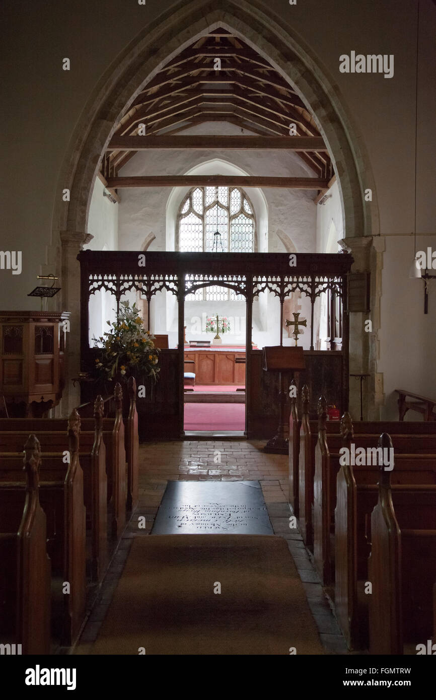 Interieur der Kirche St. Marien in Titchwell Stockfoto