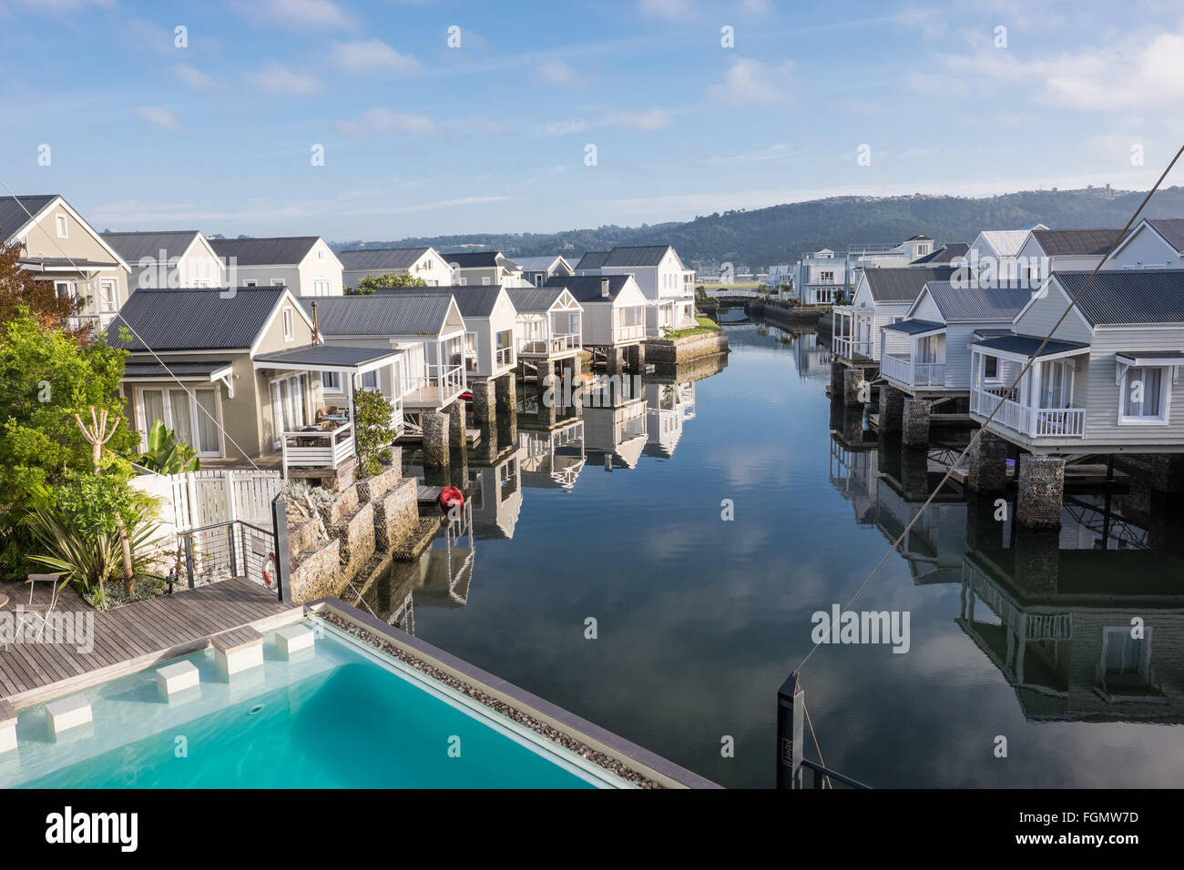 Blick vom Hotel Turbine, Knysna, Südafrika Stockfoto