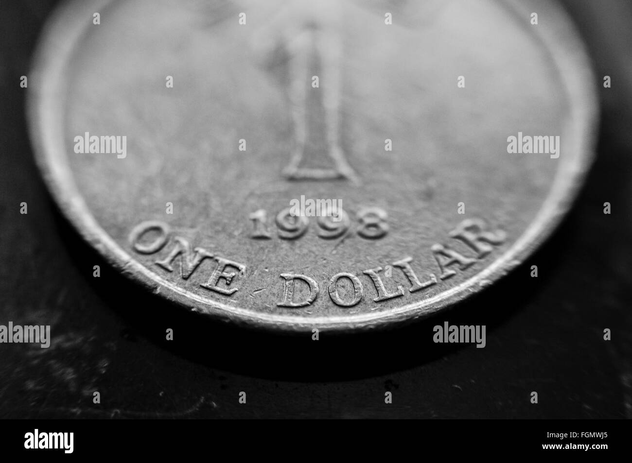 1 Dollar Münze von Hongkong-Dollar Stockfoto