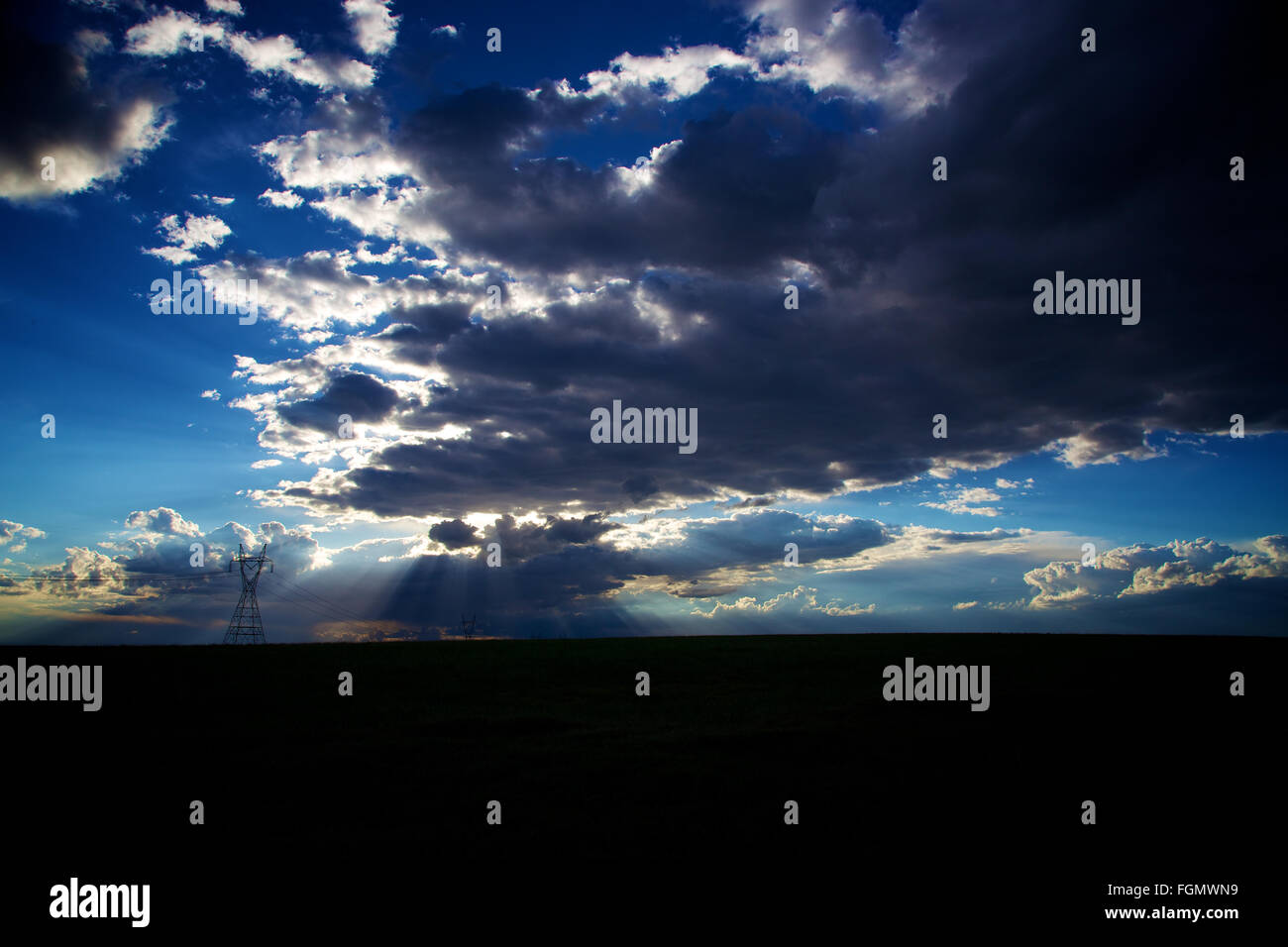 Heaven's Gate Colorado Great Plains Sommerwolken und Himmel auf Prärie Stockfoto