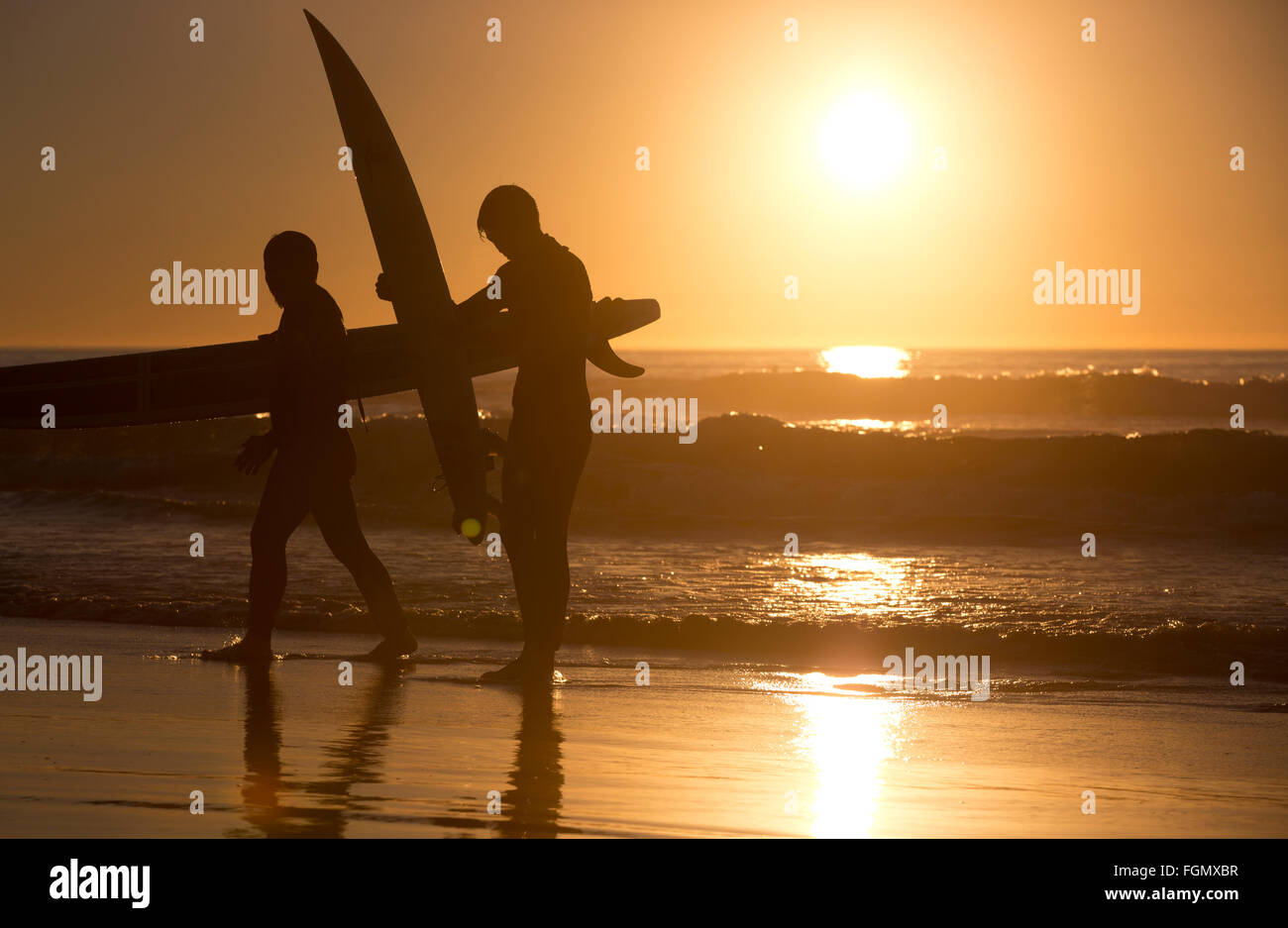 Surfer Sonnenuntergang, La Jolla, Kalifornien, USA Stockfoto